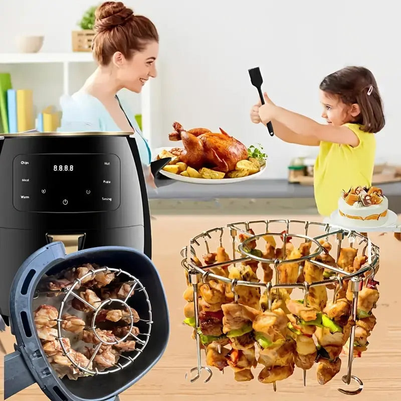 Gluschwein - Stainless Steel Round Oven Grill with Skewer