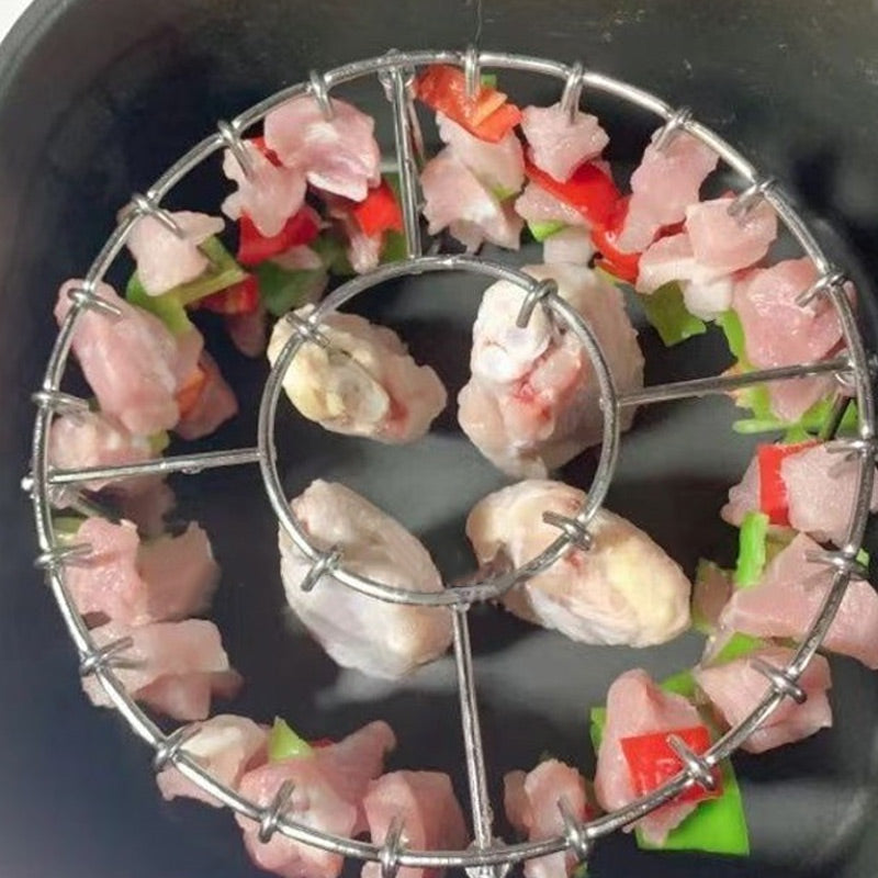 Gluschwein - Stainless Steel Round Oven Grill with Skewer