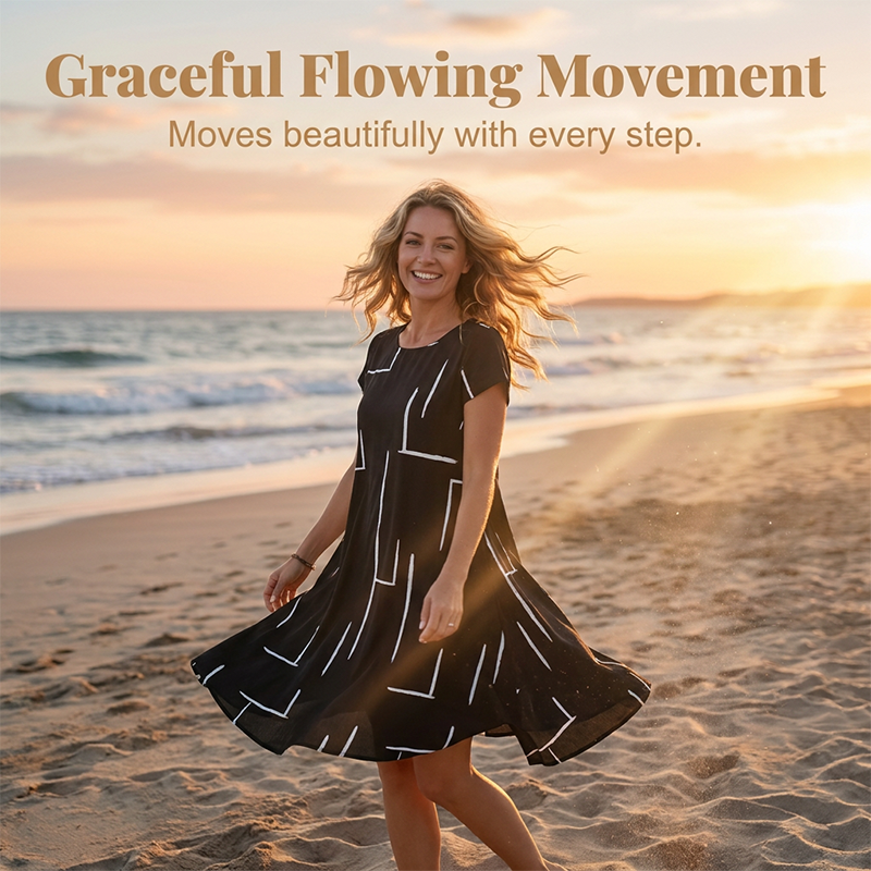 Gluschwein - Women's Relaxed Fit Vacation Midi Dress
