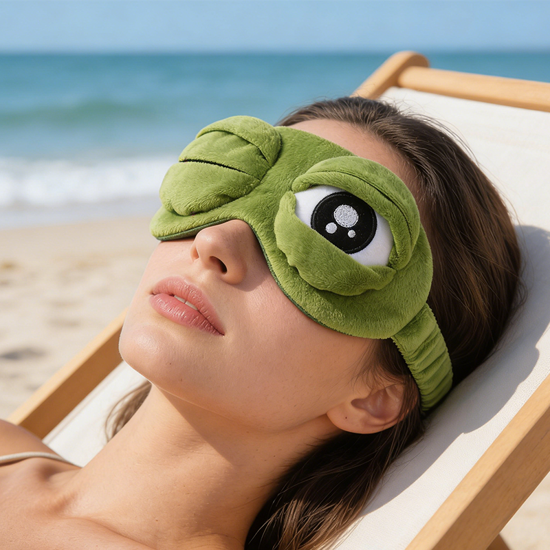 Gluschwein - 🐸 Lustige weiche Frosch-3D-Schlafmaske