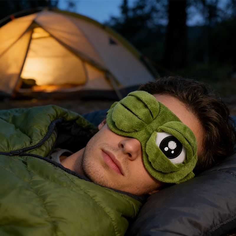 Gluschwein - 🐸 Lustige weiche Frosch-3D-Schlafmaske