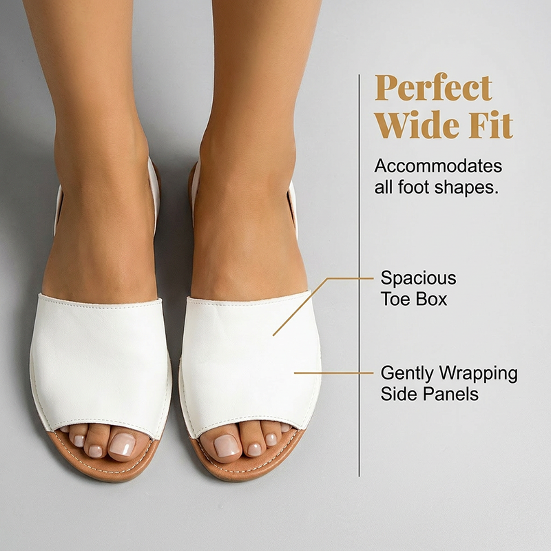 Gluschwein - Women's Peep-Toe Slingback Flat Sandals