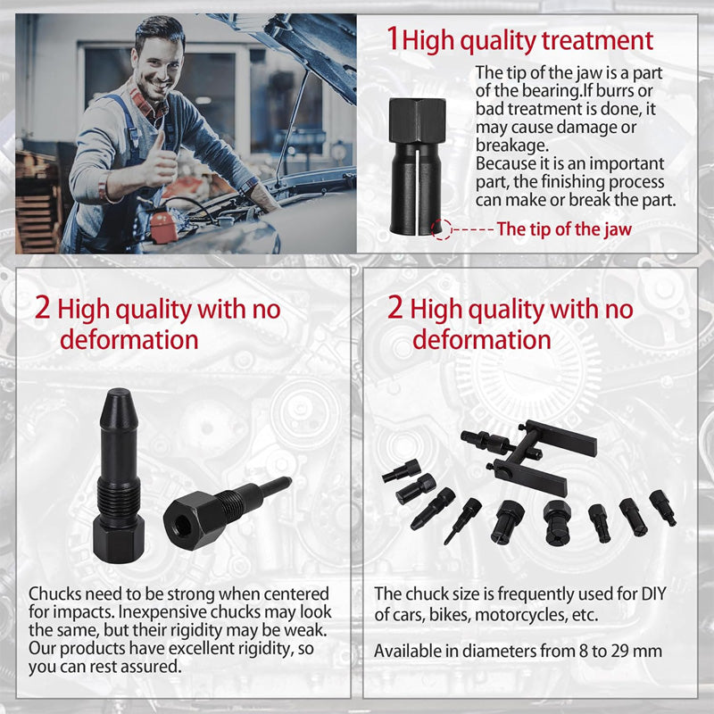 🔧 50% RABATT! 🏍️ 10-tlg Motorrad Lagerabzieher Werkzeugset – Robuste Qualität, einfache Handhabung & passend für verschiedene Innendurchmesser – perfekt für Heimwerker und kleine Werkstätten 🛠️