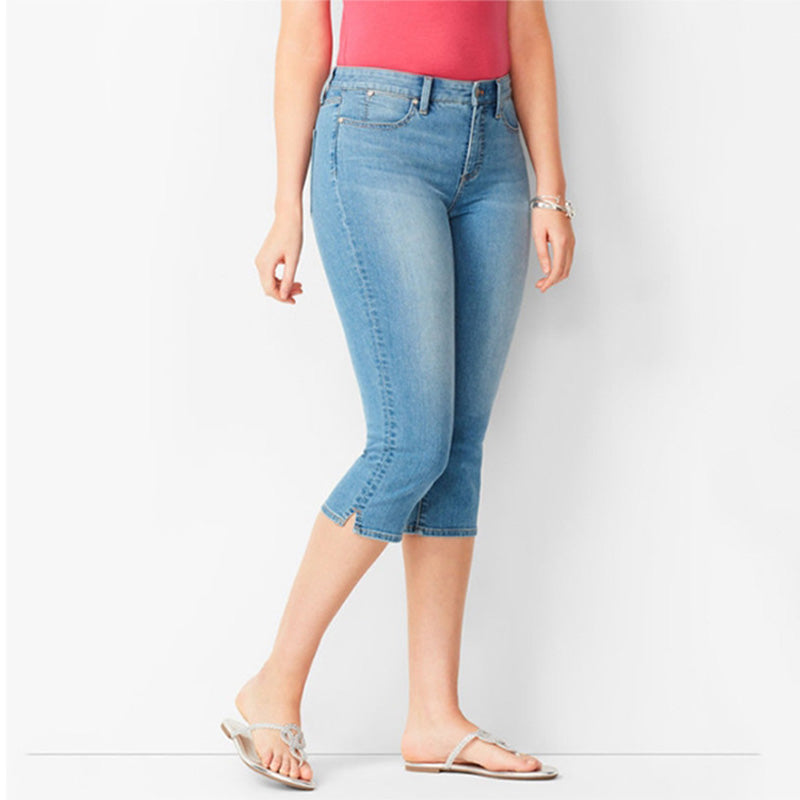 Gluschwein - ✨50% RABATT!🌺Capri-Jeans aus Stretch-Denim für Damen