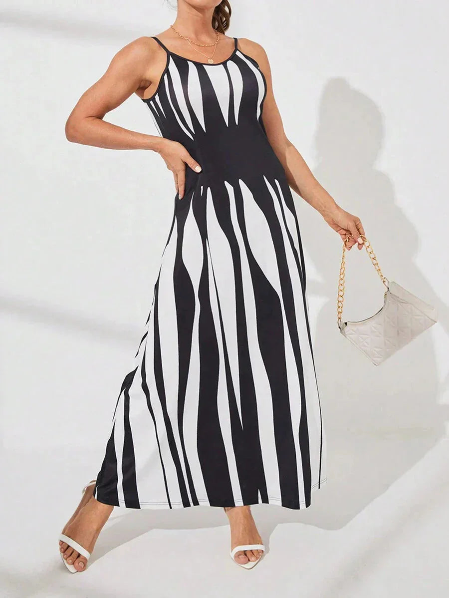 Bedrucktes Maxikleid mit Spaghettiträgern