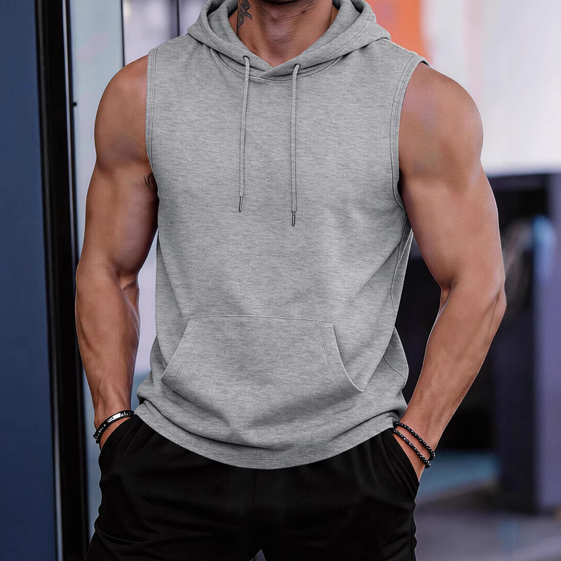 Gluschwein - Men's Sleeveless Workout Hoodie with Pocket