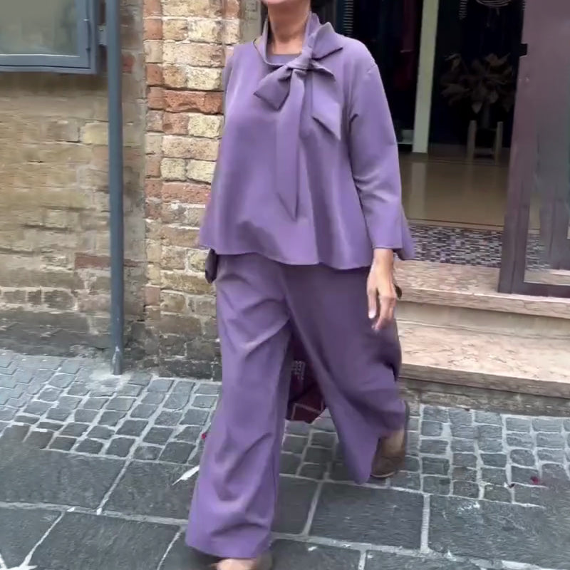 Gluschwein - Long Sleeve Cape Top & Pants 2-Piece Set