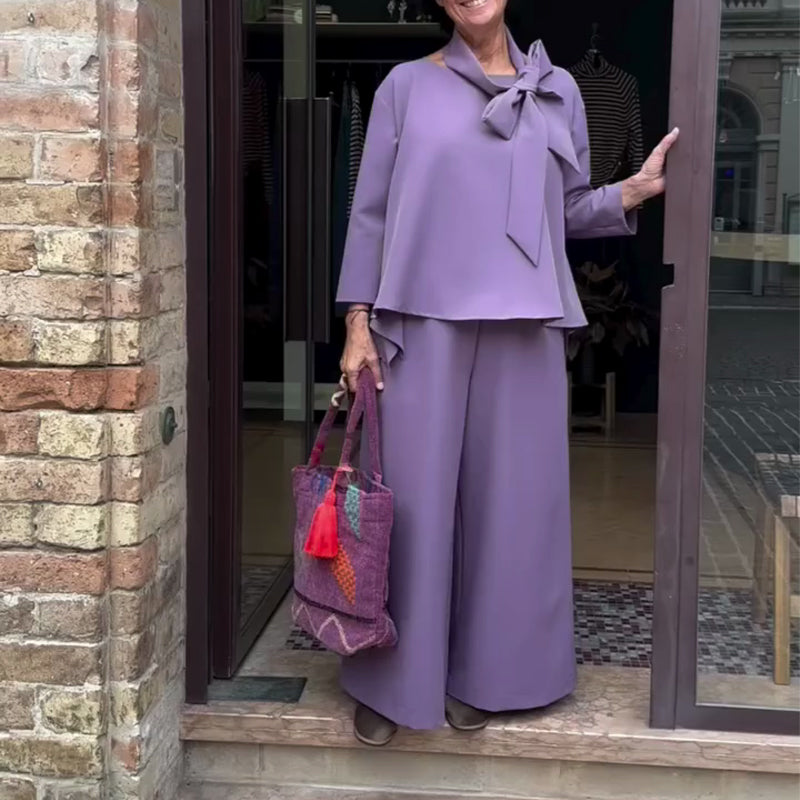 Gluschwein - Long Sleeve Cape Top & Pants 2-Piece Set