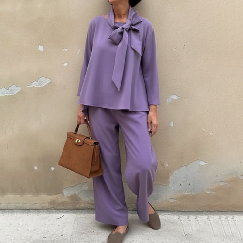 Gluschwein - Long Sleeve Cape Top & Pants 2-Piece Set