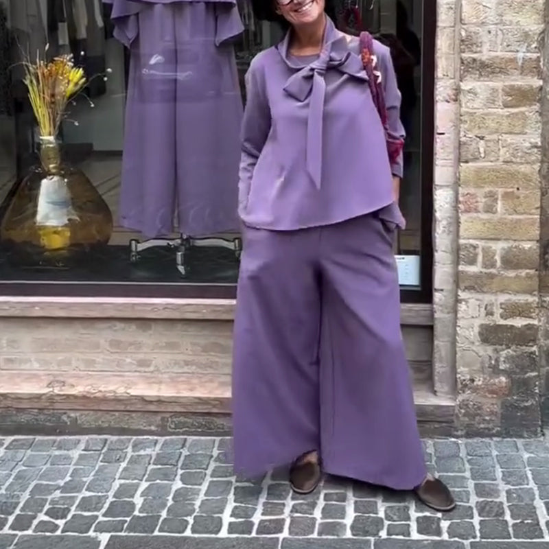 Gluschwein - Long Sleeve Cape Top & Pants 2-Piece Set