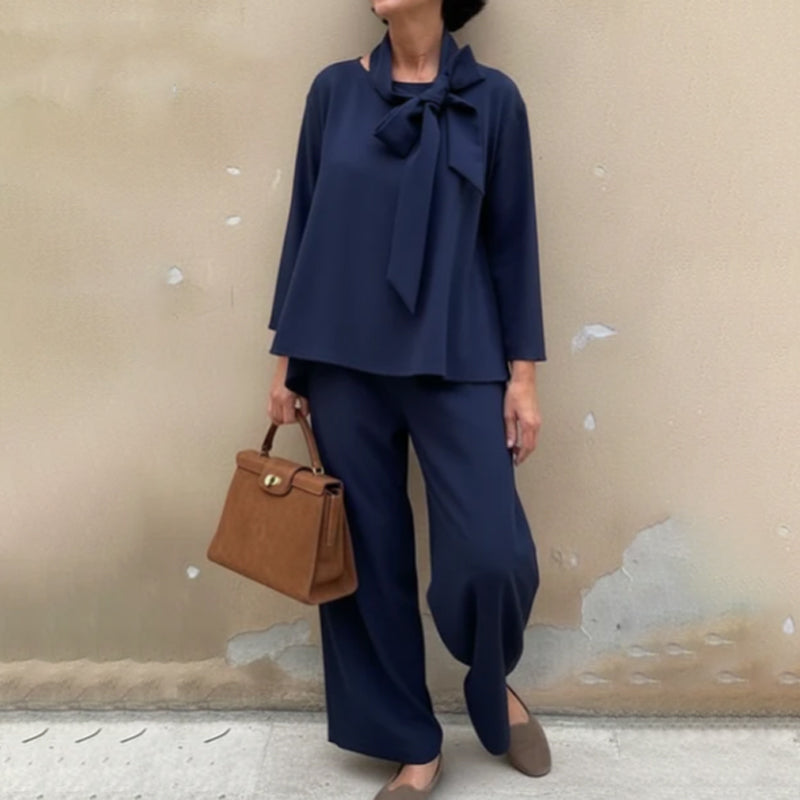 Gluschwein - Long Sleeve Cape Top & Pants 2-Piece Set