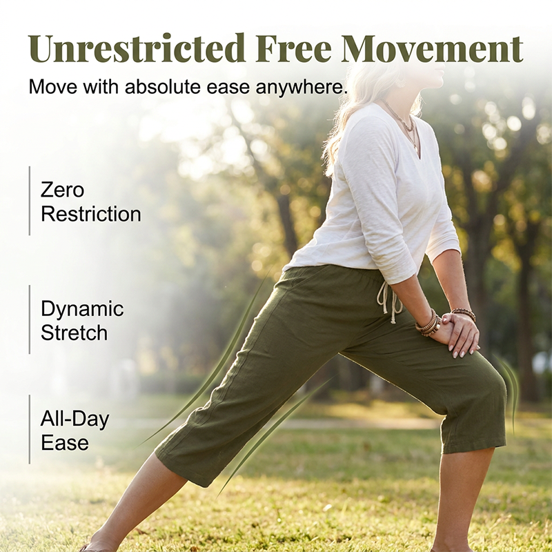 Women's Casual Cotton Blend Capri Pants