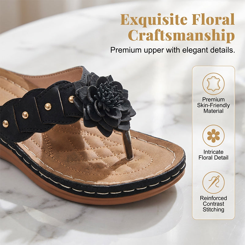 Women's Floral Thong Sandals with Arch Support