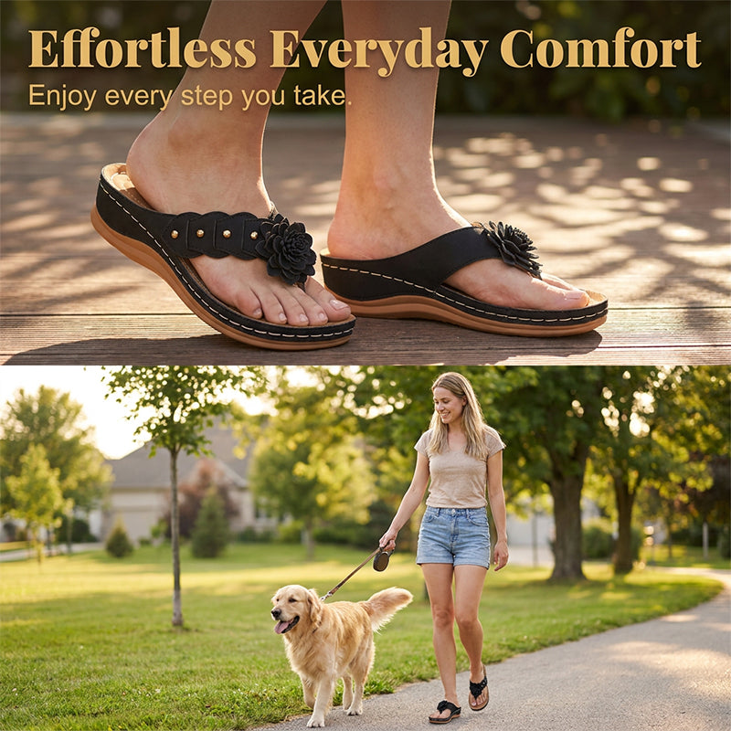Women's Floral Thong Sandals with Arch Support