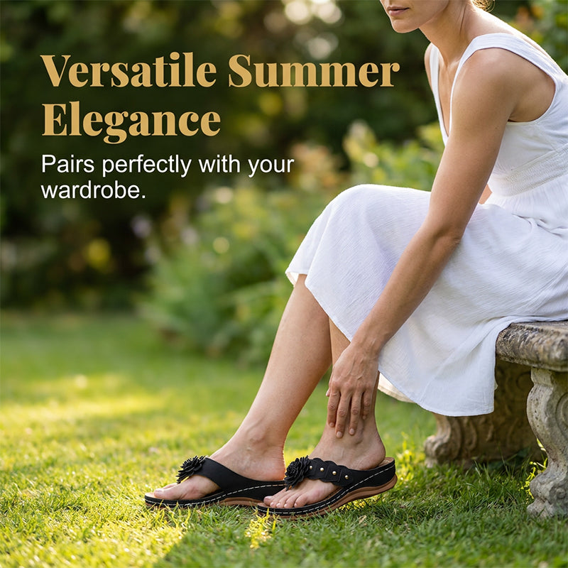 Women's Floral Thong Sandals with Arch Support