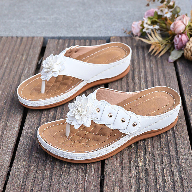 Women's Floral Thong Sandals with Arch Support