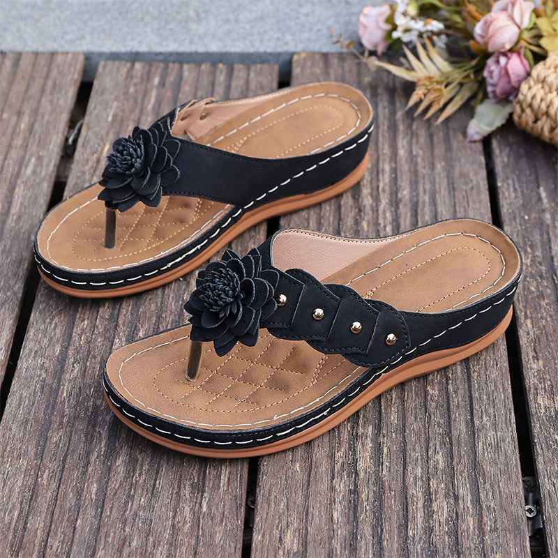 Women's Floral Thong Sandals with Arch Support