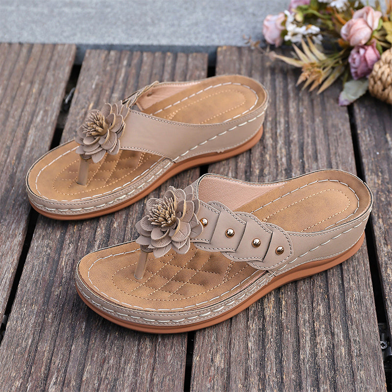 Women's Floral Thong Sandals with Arch Support