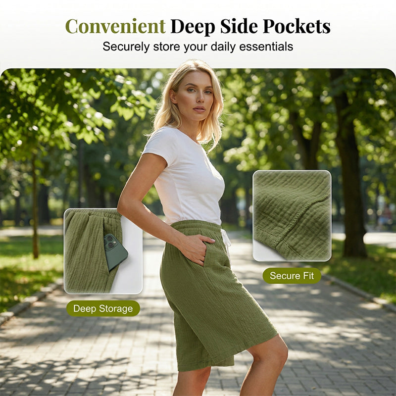 👖 JETZT 50 % RABATT! 🌿 Lässige Leinen-Shorts für Damen mit Kordelzug – atmungsaktiv, leicht und locker sitzend – perfekt für den Strand, auf Reisen oder an heißen Sommertagen ☀️