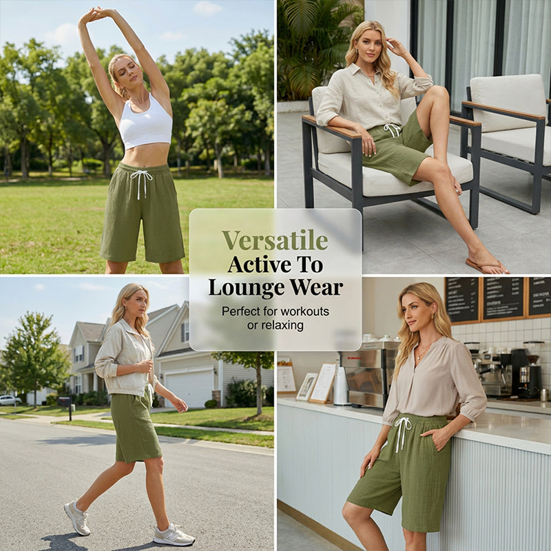 👖 JETZT 50 % RABATT! 🌿 Lässige Leinen-Shorts für Damen mit Kordelzug – atmungsaktiv, leicht und locker sitzend – perfekt für den Strand, auf Reisen oder an heißen Sommertagen ☀️
