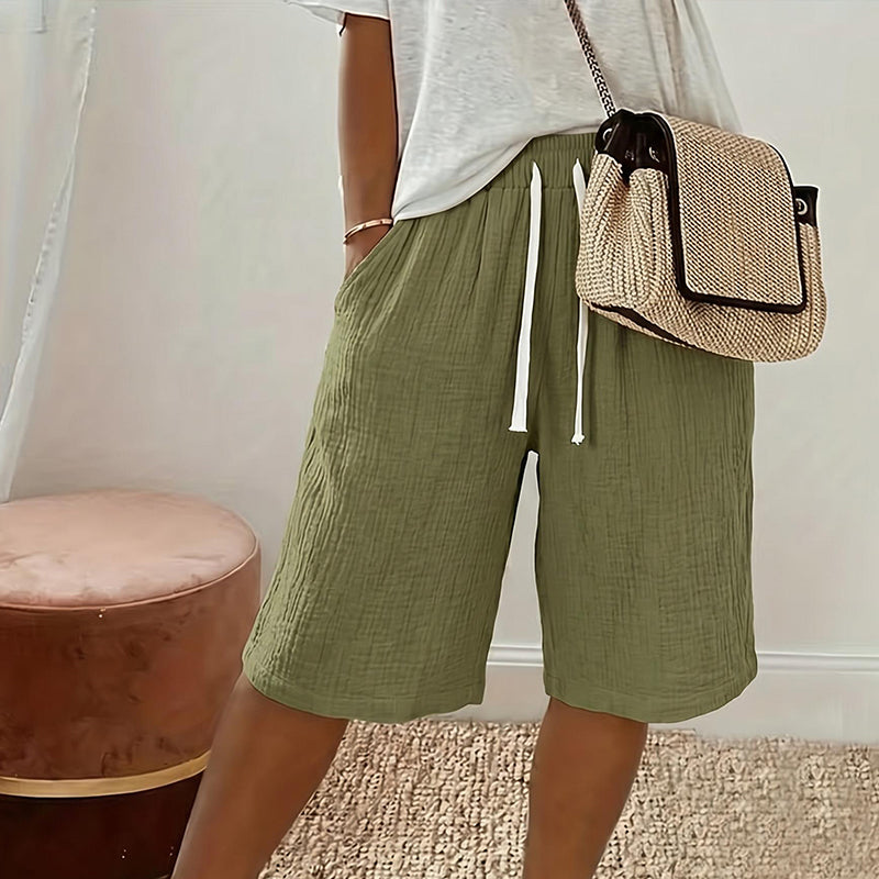 👖 JETZT 50 % RABATT! 🌿 Lässige Leinen-Shorts für Damen mit Kordelzug – atmungsaktiv, leicht und locker sitzend – perfekt für den Strand, auf Reisen oder an heißen Sommertagen ☀️