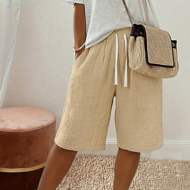 👖 JETZT 50 % RABATT! 🌿 Lässige Leinen-Shorts für Damen mit Kordelzug – atmungsaktiv, leicht und locker sitzend – perfekt für den Strand, auf Reisen oder an heißen Sommertagen ☀️