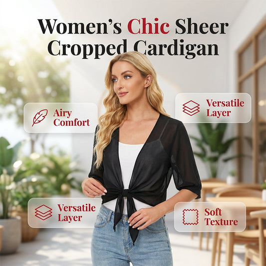 Gluschwein - 📢📢50 % RABATT !! ⏰Leichte Damen Chiffon-Strickjacke ☀️ Luftig, Elegant & Perfekt für den Sommer