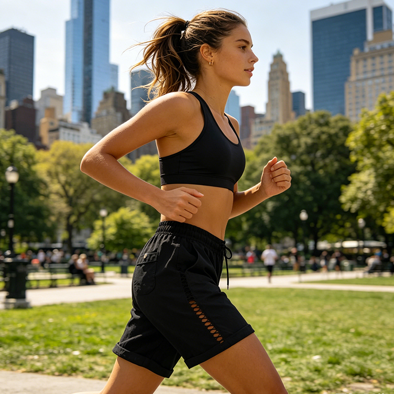 Lässige Damen-Shorts mit Kordelzug und Spitzenverzierung