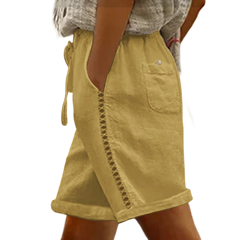 Lässige Damen-Shorts mit Kordelzug und Spitzenverzierung