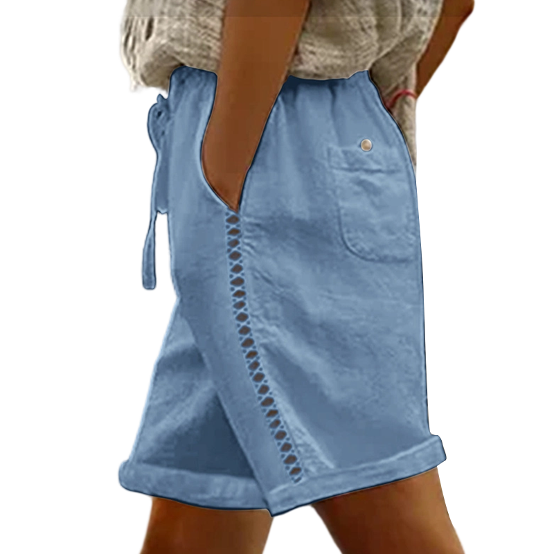 Lässige Damen-Shorts mit Kordelzug und Spitzenverzierung