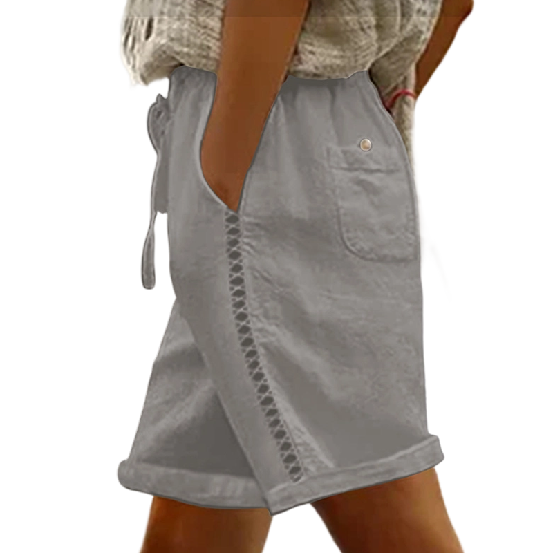 Lässige Damen-Shorts mit Kordelzug und Spitzenverzierung