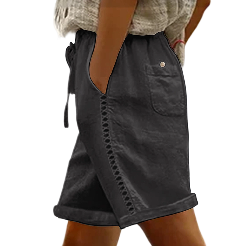 Lässige Damen-Shorts mit Kordelzug und Spitzenverzierung