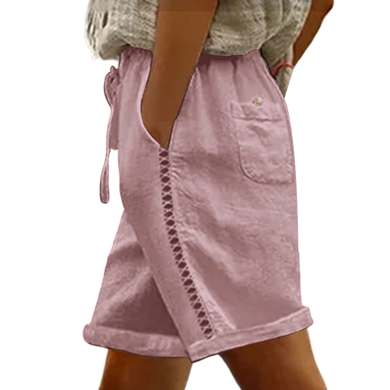 Lässige Damen-Shorts mit Kordelzug und Spitzenverzierung