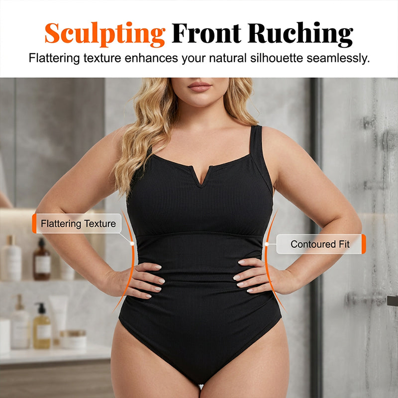 Plus Size Tummy Control One-Piece Swimsuit