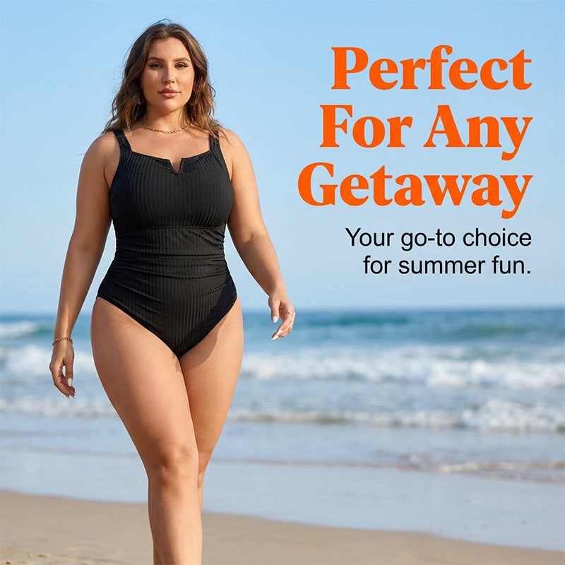 Plus Size Tummy Control One-Piece Swimsuit