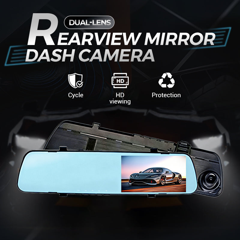 📹 🔄 Dual-Lens Rückblickspiegel-Dashcam – Klare Aufnahmen, einfache Montage 🚗 ✨