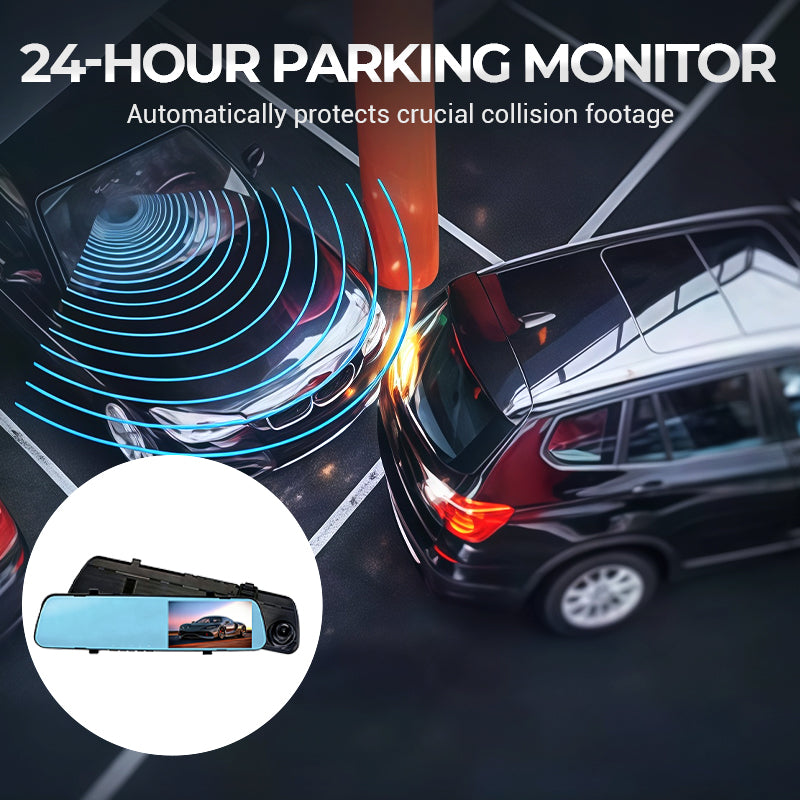 📹 🔄 Dual-Lens Rückblickspiegel-Dashcam – Klare Aufnahmen, einfache Montage 🚗 ✨