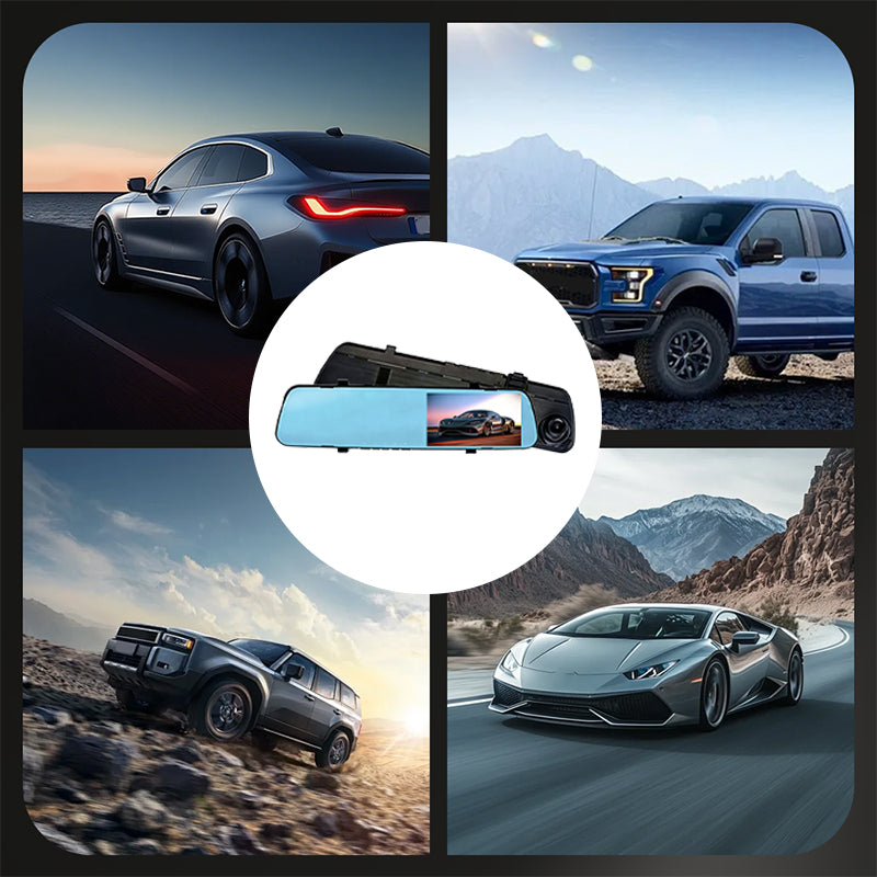 📹 🔄 Dual-Lens Rückblickspiegel-Dashcam – Klare Aufnahmen, einfache Montage 🚗 ✨