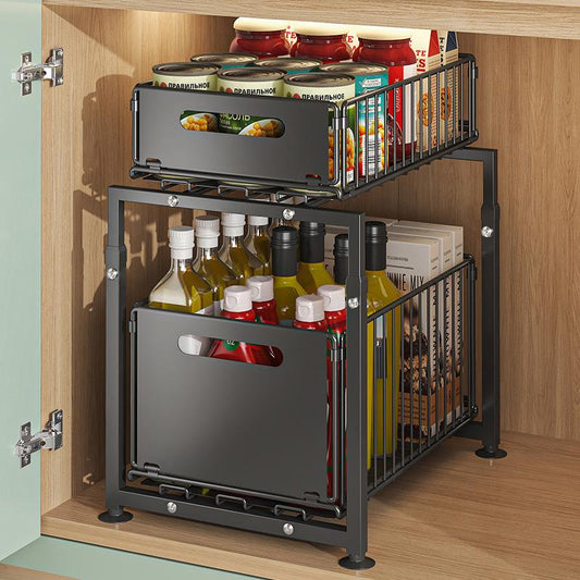 Gluschwein - 🏠⏰ 50% RABATT – NUR FÜR KURZE ZEIT! Ausziehbares Aufbewahrungsregal – Höhenverstellbar & ideal für Spüle, Küche, Bad & Haushalt ✨