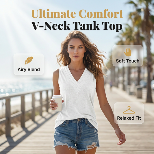 Leichtes Tanktop für Damen mit V-Ausschnitt