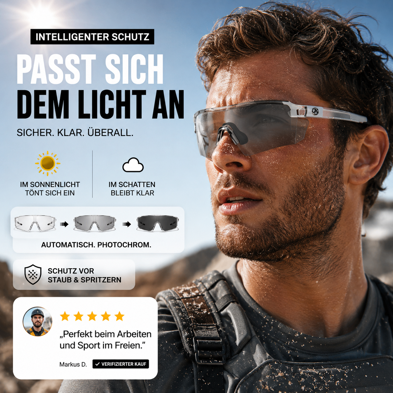 🕶️ 50% RABATT! 🏍️ Motorrad-Schutzbrille für Tag & Nacht – UV400, polarisierend & gelbe Nachtlinse – Perfekter Sitz & klare Sicht unter jedem Helm ✨
