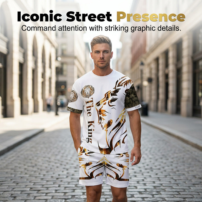 Gluschwein - 👕 50% RABATT! 🦁 2-teiliges Freizeit-Set für Herren – Mit Löwen-Print & atmungsaktivem Oberteil – Bequeme Shorts, vielseitig für Sommer, Strand oder Alltag – lässiger 2-in-1 Look ☀️✨