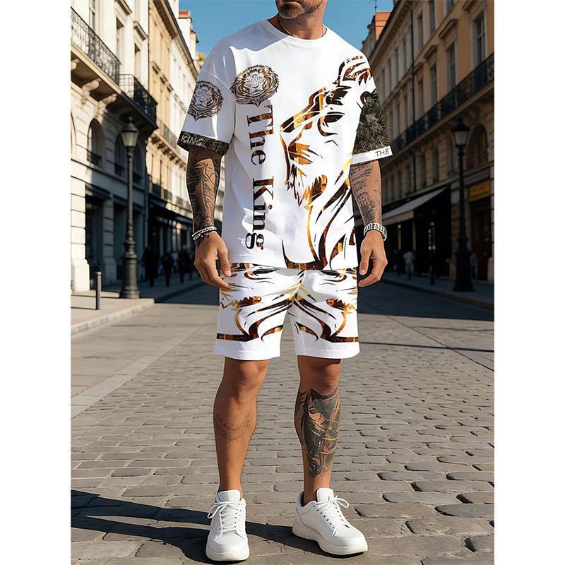 Gluschwein - 👕 50% RABATT! 🦁 2-teiliges Freizeit-Set für Herren – Mit Löwen-Print & atmungsaktivem Oberteil – Bequeme Shorts, vielseitig für Sommer, Strand oder Alltag – lässiger 2-in-1 Look ☀️✨