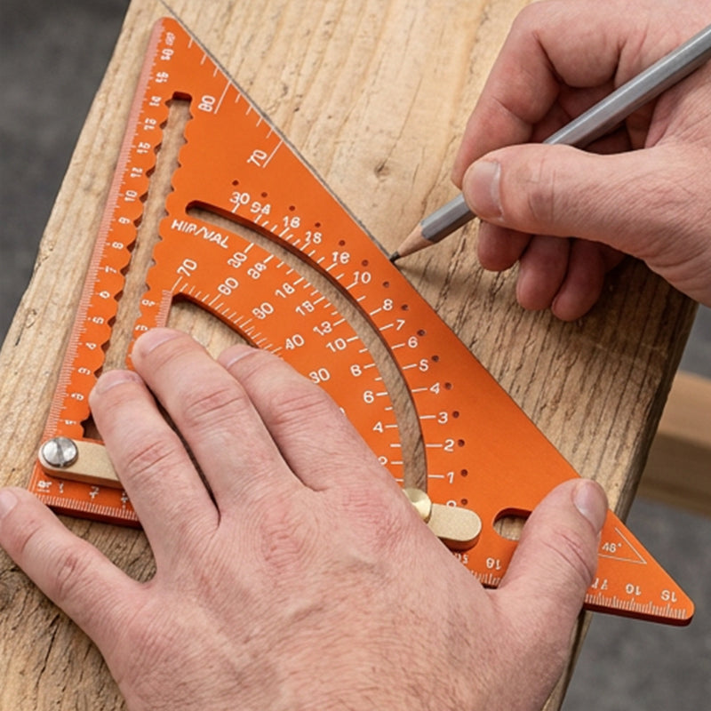 📐 50% RABATT! 🔧 Präzisions-Dreikantwinkel für die Holzbearbeitung – Robuste Alu-Konstruktion & Laser-Markierungen – Perfekt für exakte 90°-Markierungen, Schreinerei oder Fliesenlegen – unverzichtbar für Heimwerker und Profis 🛠️