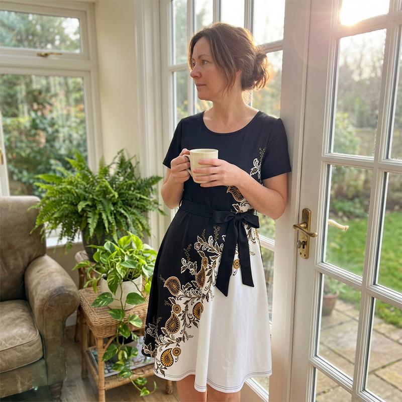 🔥 A-Linien-Kleid für Damen mit Blumenmuster