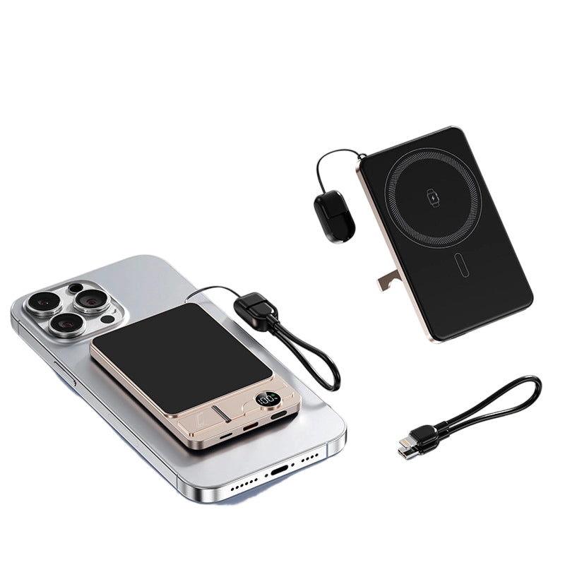 🔋 NUR FÜR BEGRENZTE ZEIT: 49% RABATT! ✨ 3-in-1-Magnet-Ladegerät für unterwegs – kabellos, mit integriertem Ständer, schlank 🍃