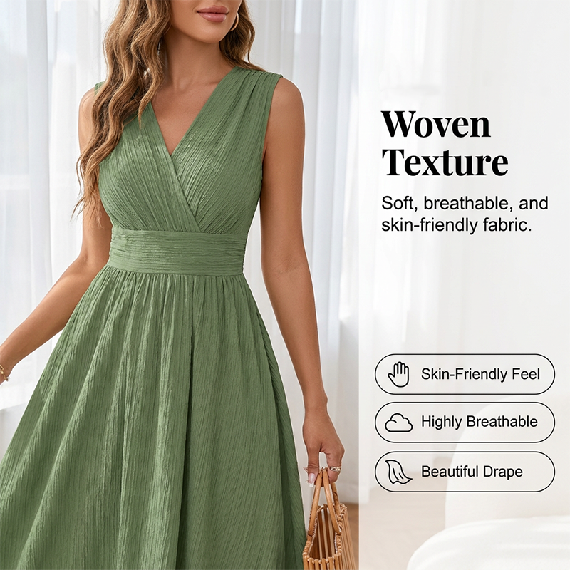 Women's Elegant Sleeveless V-Neck Dress