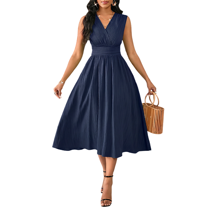 Women's Elegant Sleeveless V-Neck Dress