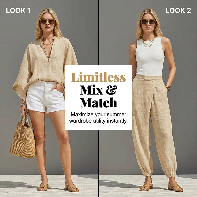 📢Mid-Season Sale: −50% nur für kurze Zeit⏰2-teiliges Sommer-Set für Damen – weite Hose mit Oversize-Oberteil & Fledermausärmeln, luftig & bequem 🌸☀️