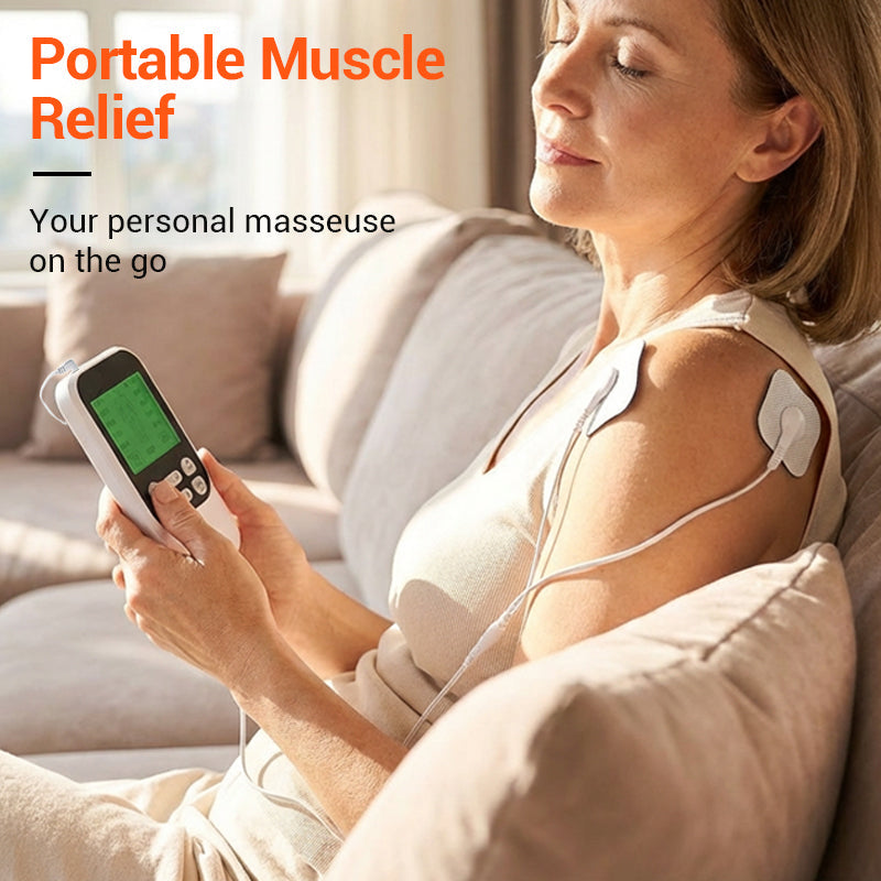 Gluschwein - ⚡💪 50% RABATT! Muskelstimulator mit 10 Modi, 2 Kanälen & 30 Intensitätsstufen – Kompakt, wiederaufladbar, für Rücken, Nacken & Schultern, inkl. 4 Elektrodenpads ✨